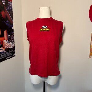 Old Navy Retro Red Beachy Logo Cutoff Tank Top